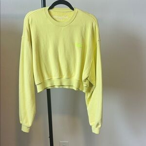 Yellow Cropped Set Active Crewneck Small Sweatshirt